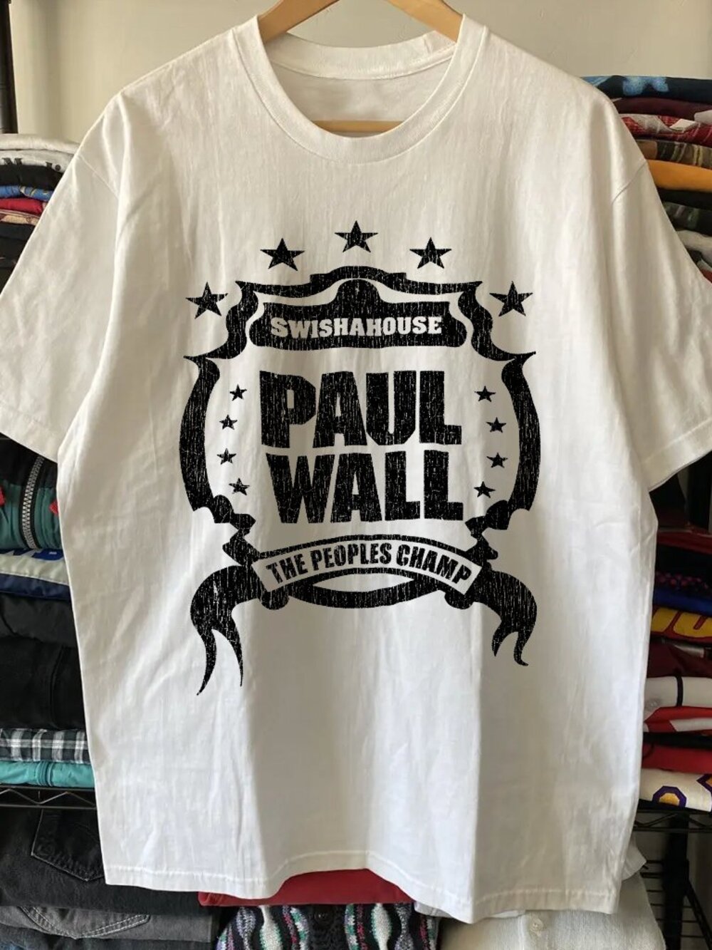 Paul Wall Swishahouse Washed White Tee